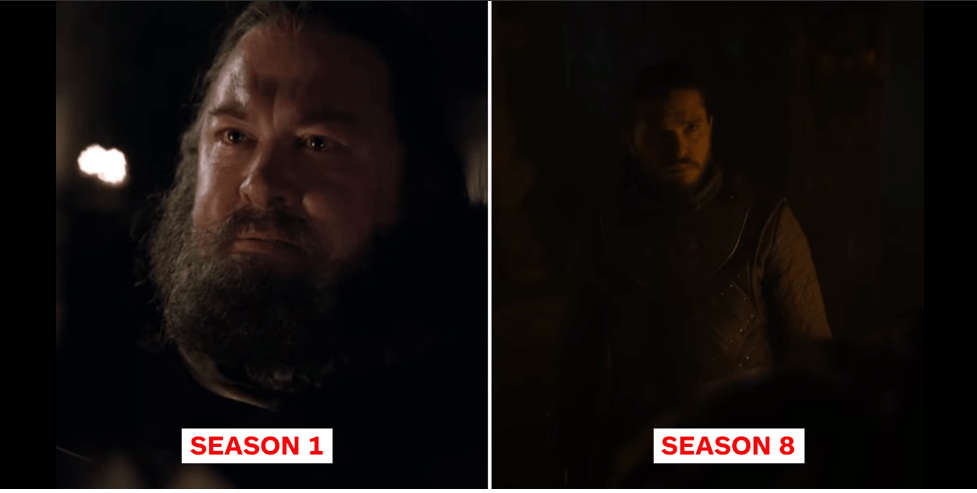 Game Of Thrones then now season vs season 8 2