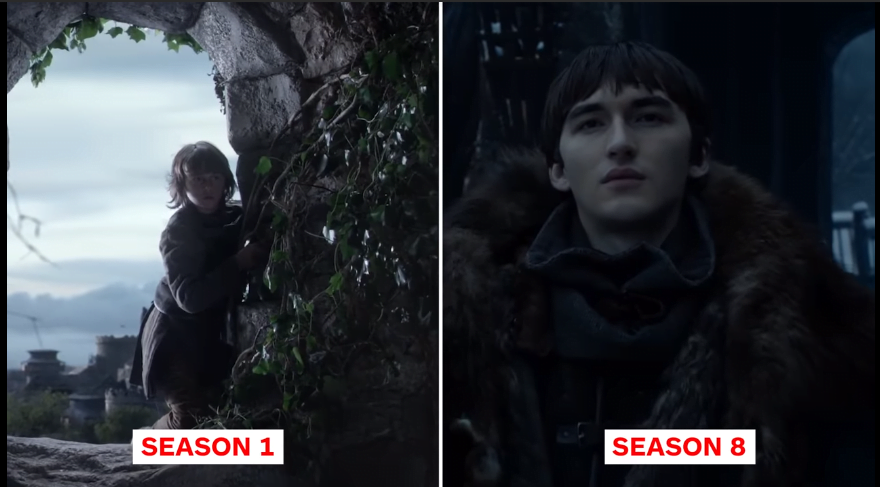 Game Of Thrones then now season vs season 8 5