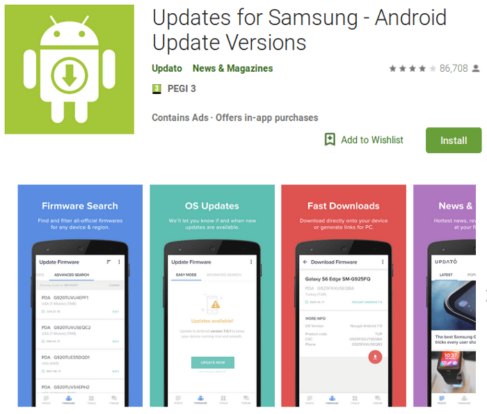 Updates for Samsung fake app
