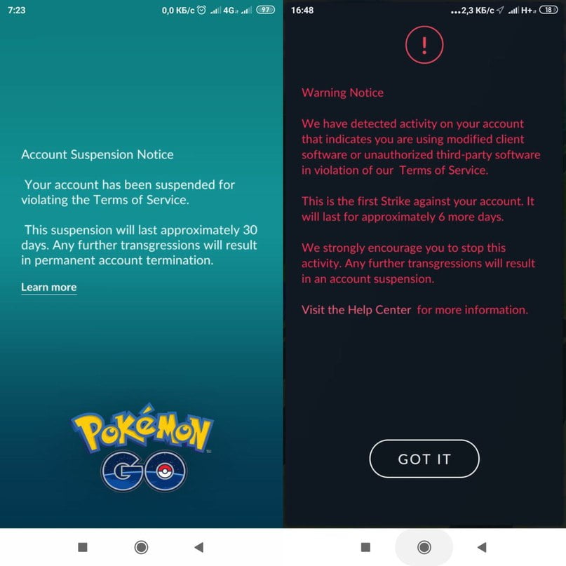 Xiaomi Redmi Pokemon-Konto gesperrt
