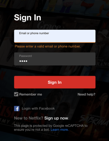 Netflix sign in