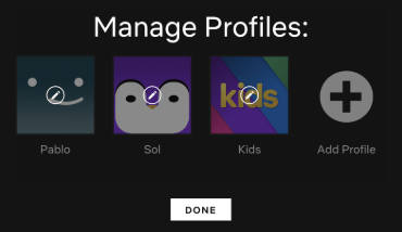netflix manage profile