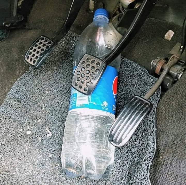 water bottles car