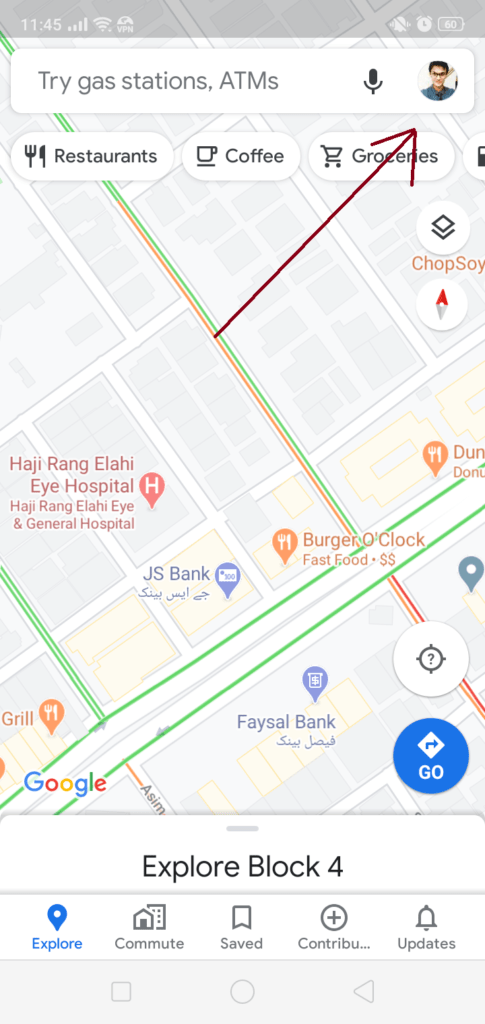 Google Maps-Schnittstelle Gulshan Karachi