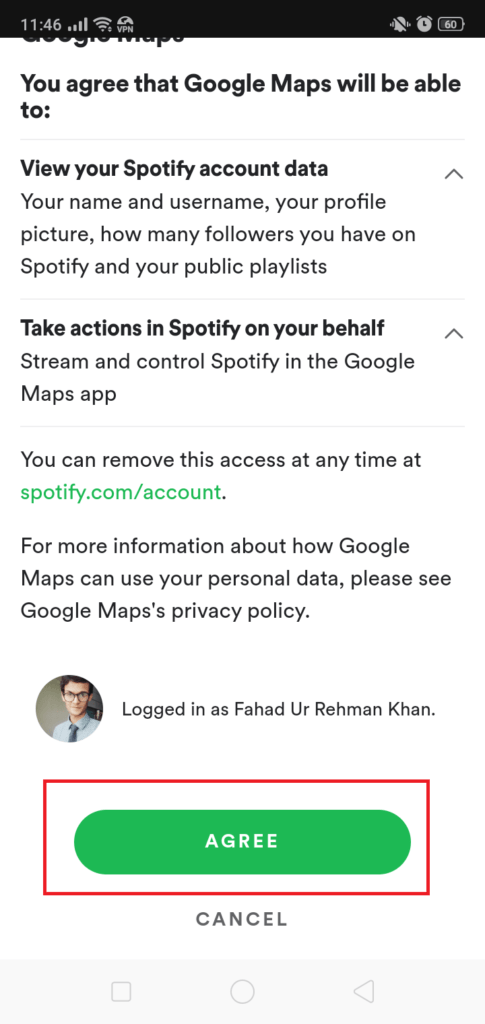 spotify android agreement