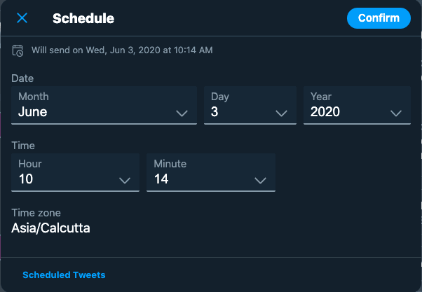 schedule tweet twitter