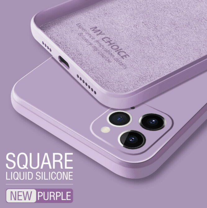 Luxury Original Square Liquid Silicone Phone Case iPhone 12 Mini Cases