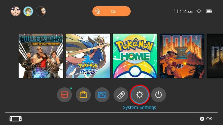 system settings switch