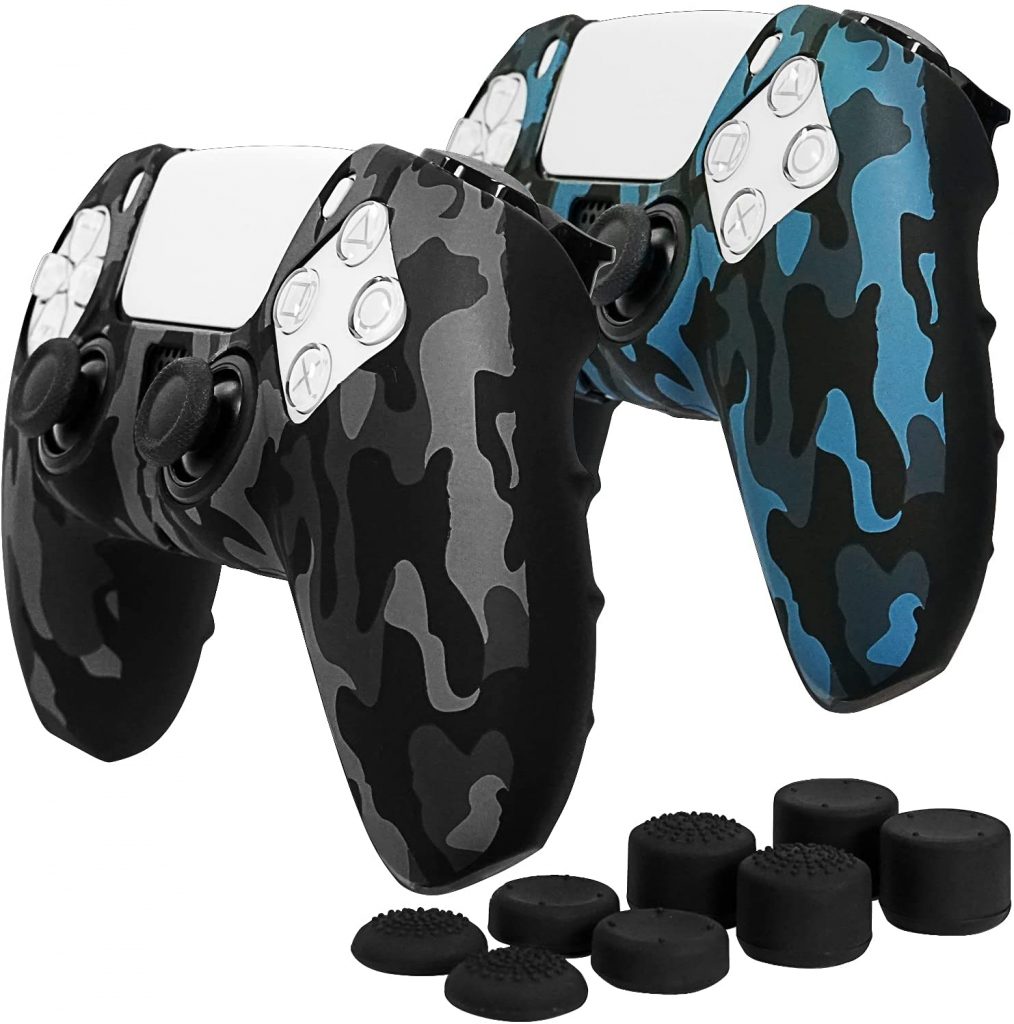 Fosmon Camo Black Blue Ski For PS5 DualSense Controller