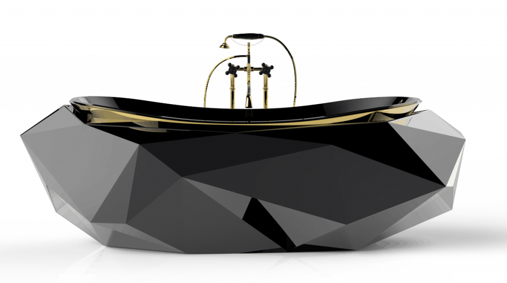 Black Marble Diamond Tub