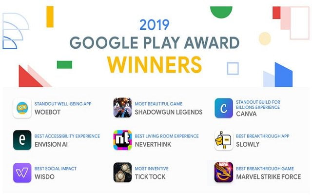 Google Play Award 2019 Winners - Android Apps And Games