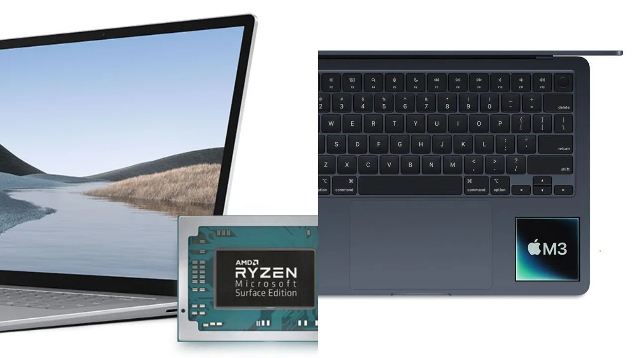 Surface Laptop 7 vs MacBook Air M3 chip