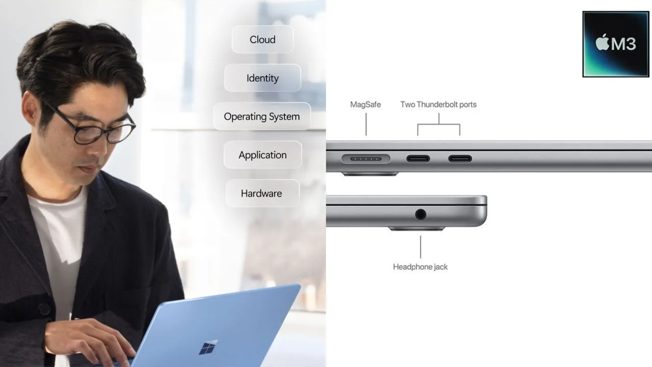 Surface Laptop 7 vs MacBook Air M3 connectivity