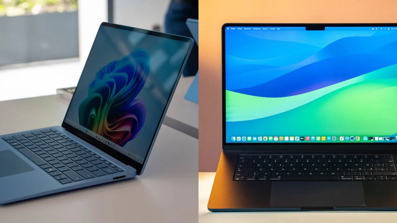 Surface Laptop 7 vs MacBook Air M3 display