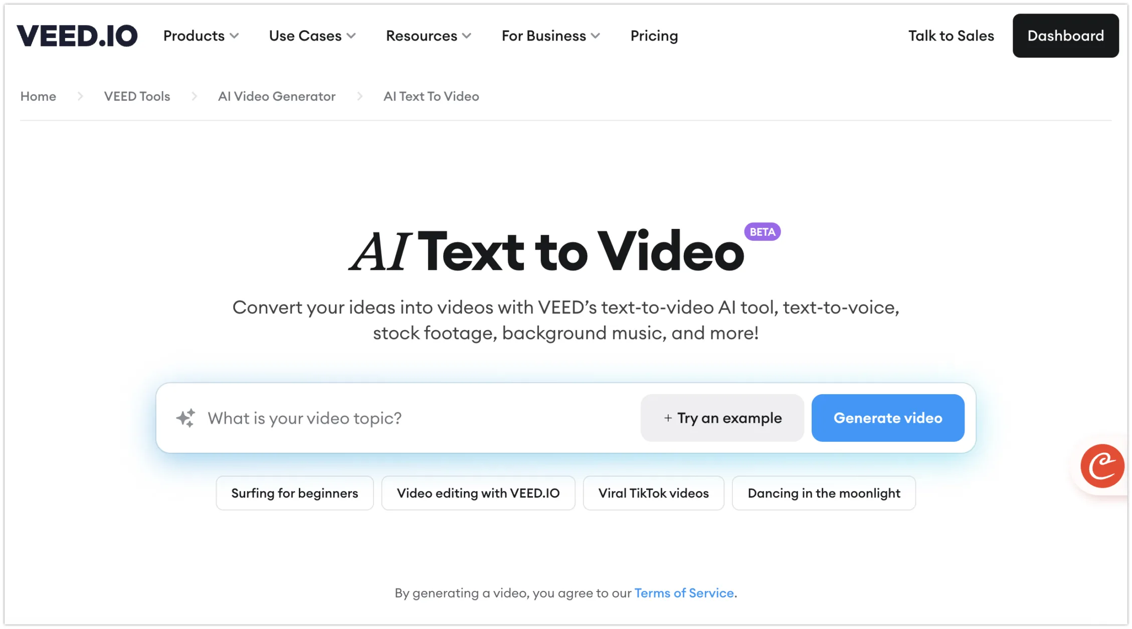 VEED IO text to video