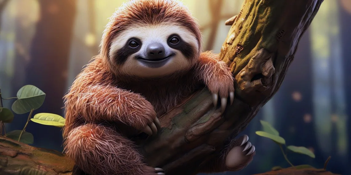 ai generated, sloth, smiling