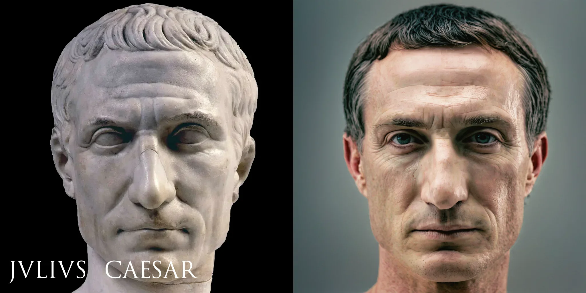 ancient roman scuptures AI jvlivs caesar