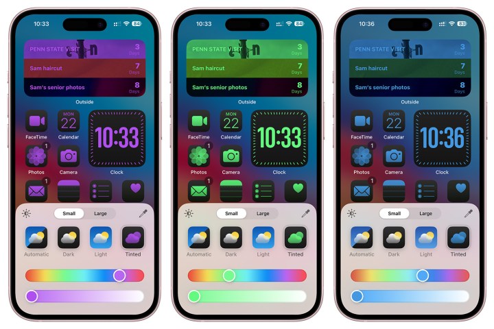 iOS 18 customization tools - changing the icon colors.