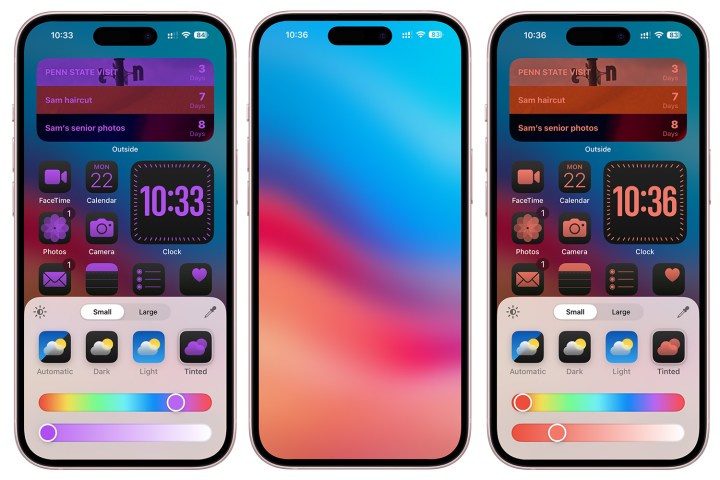 iOS 18 customization tools, changing icon color based on background.