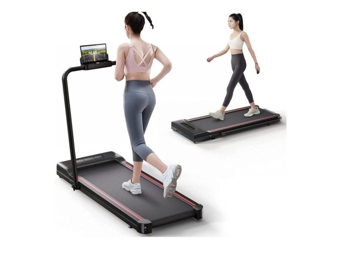 Two women using the Sperax Treadmill + Walking Pad.