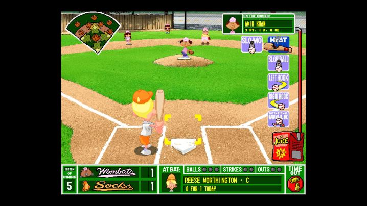 A screenshot of Backyard Baseball 97.