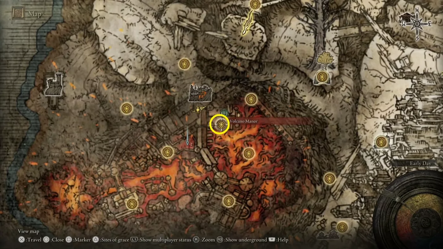 Location of Dagger Talisman in Elden Ring at Volcano Manor