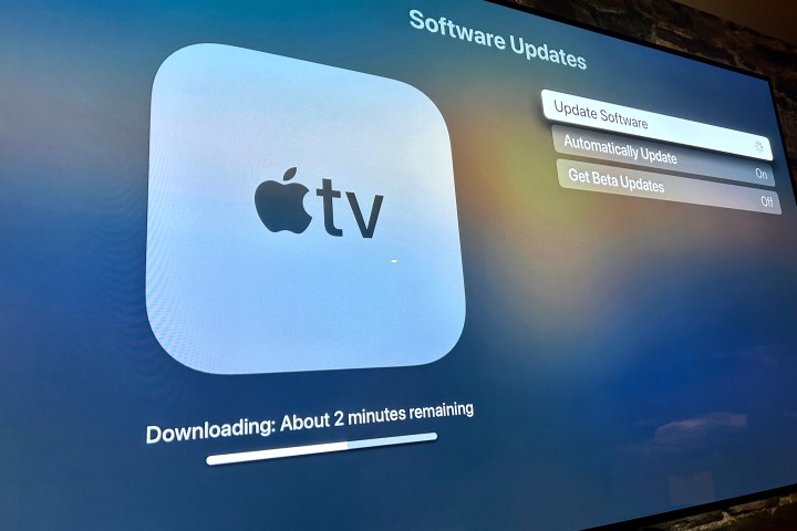 Updating an Apple TV 4K to tvOS 18.