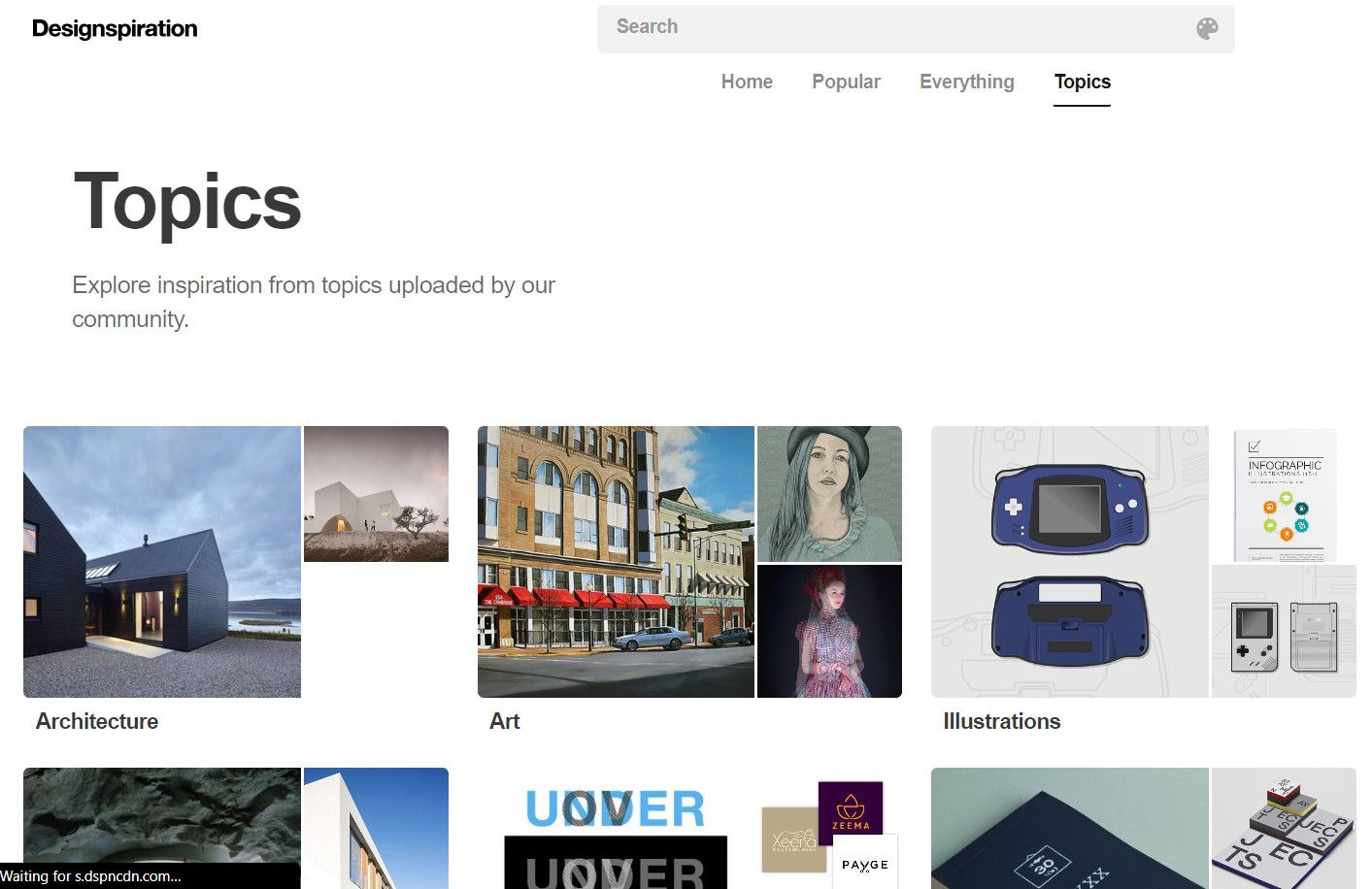 Explore different topics on Designspiration