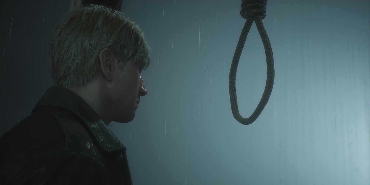 James from Silent Hill 2 Remake Standing in Front of a Noose