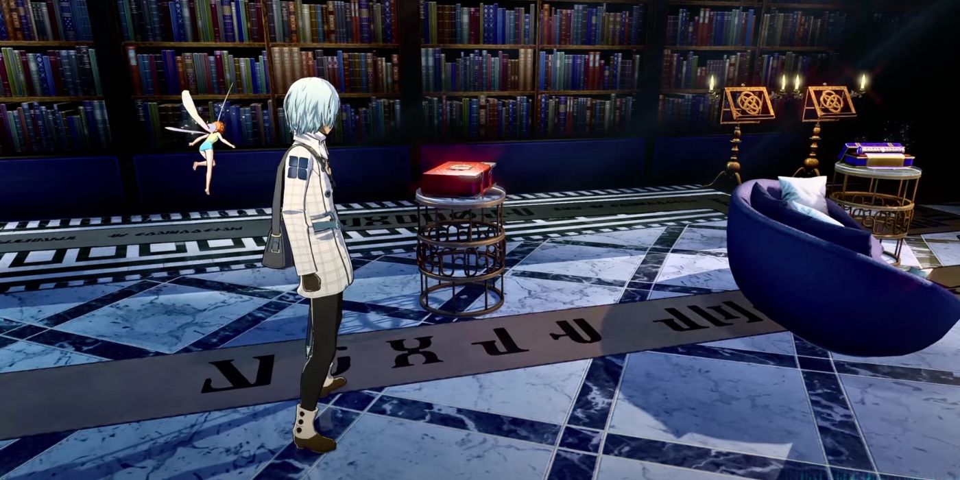 Player standing next to the Book of Apocalypse in Metaphor ReFantazio