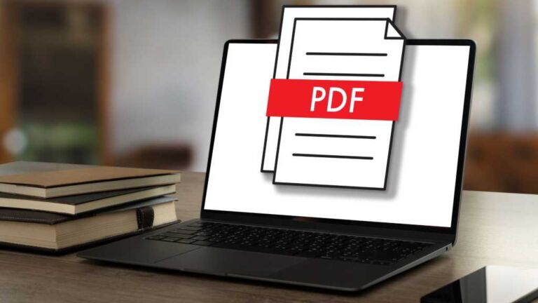 PDF on laptop