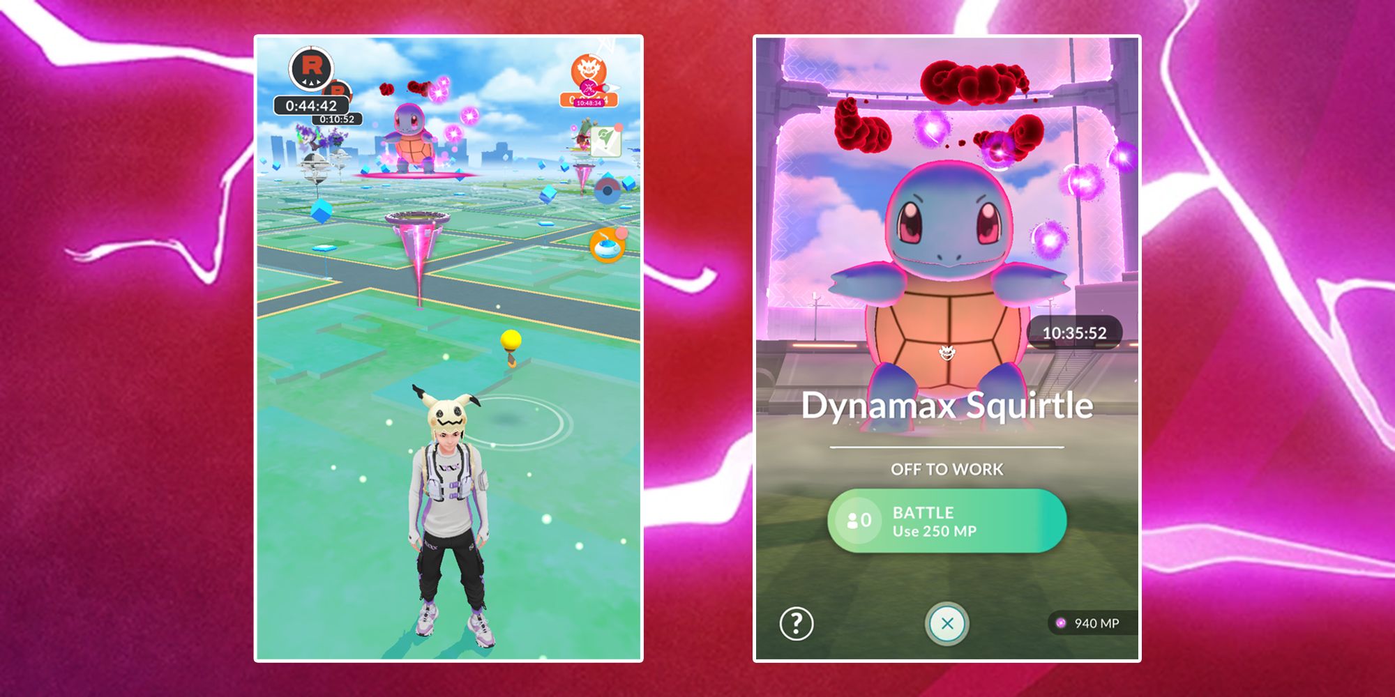 A Max Battle taking place at a Power Spot in Pokémon GO