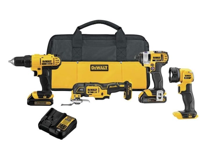 Contents of DeWalt's tool combo kit.