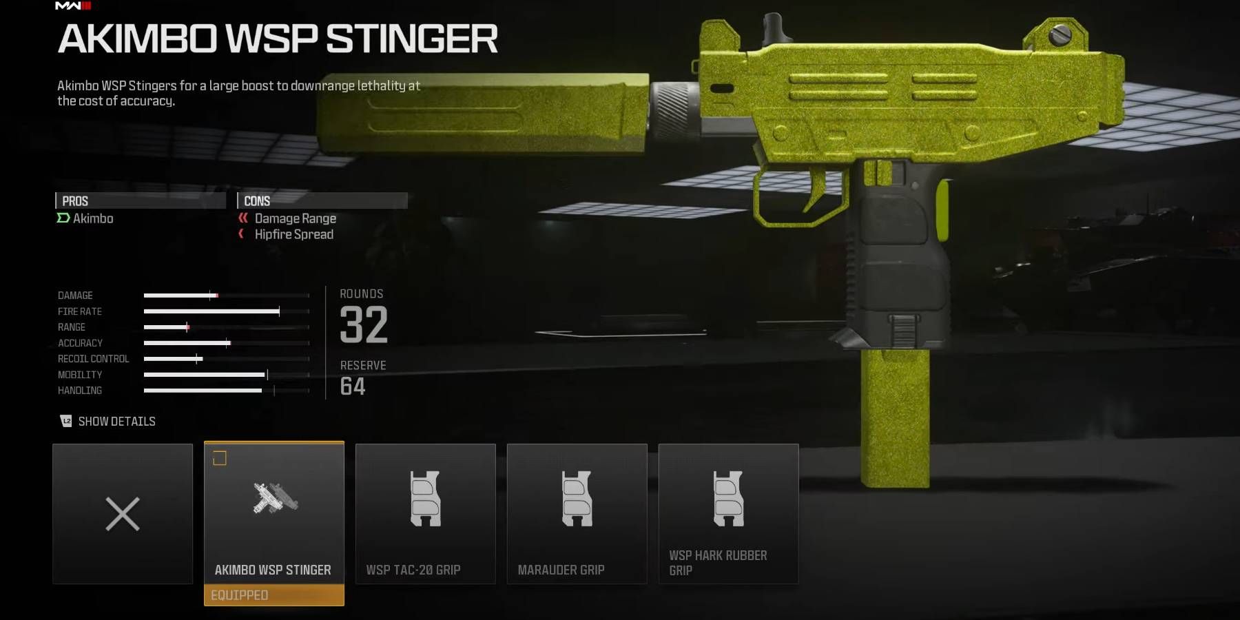 Call of Duty Modern Warfare 3 equipping the Akimbo Attachment to the WSP Stinger SMG