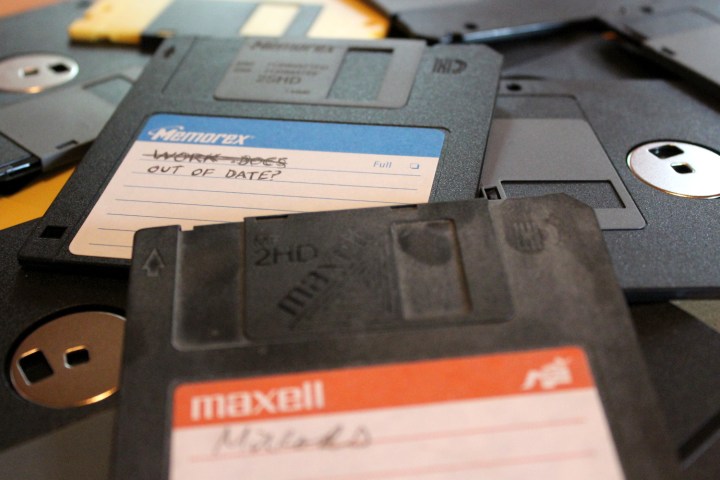 A collection of floppy disks.