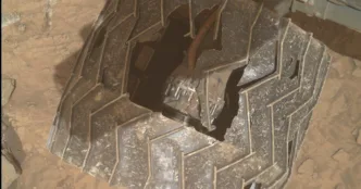 NASA Mars Rover Has A Big Hole In One Wheel