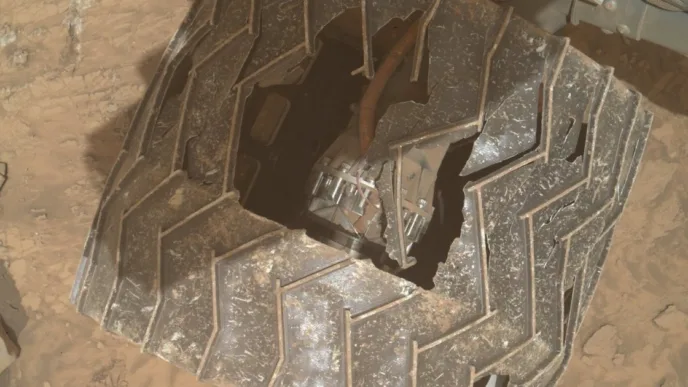 NASA Mars Rover Has A Big Hole In One Wheel