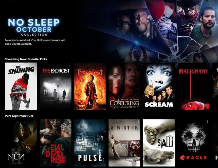 A screenshot of the homepage of the No Sleep October collection.