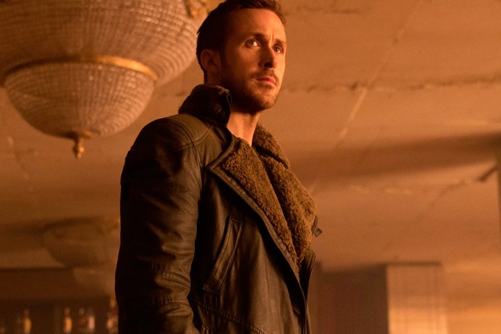 Ryan Gosling in a dilapidated casino setting in Blade Runner 2049.