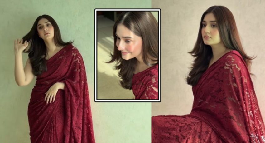 Durefishan Saleem Stuns in Stunning Red Saree: Photos & Clips