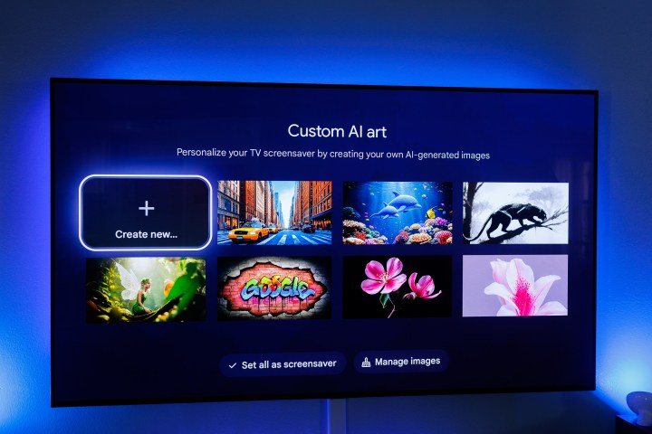 The Custom AI art section of the new Ambient Mode on Google TV Streamer.