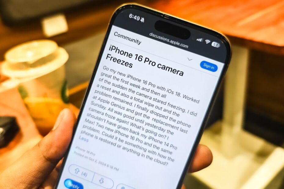 iPhone 16 Pro Users Frustrated By UI Freezes And Camera Issues