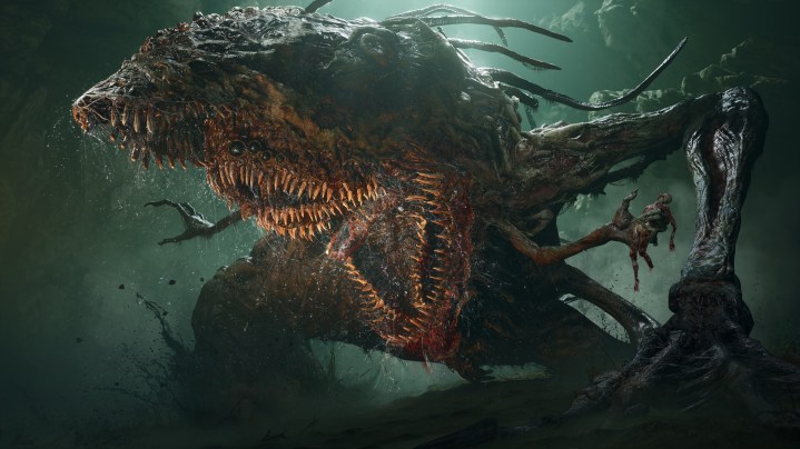 A monster roars in Lords of the Fallen.