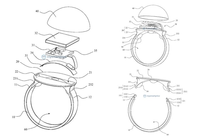 Illustrations from Oppo’s Smart Ring patent.