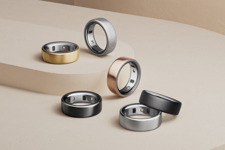 Promotional image of the Oura Ring 4's color options.