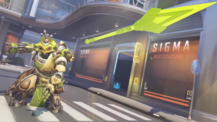 Orisa throwing an arrow in Overwatch 2.