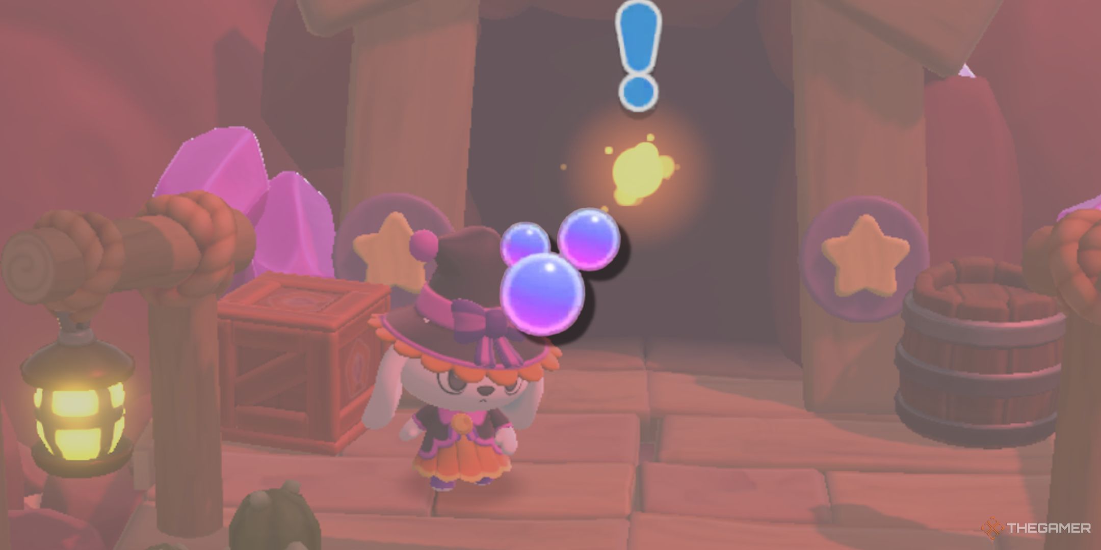 Player next to Crystal Caves with a Fizzy Crystal