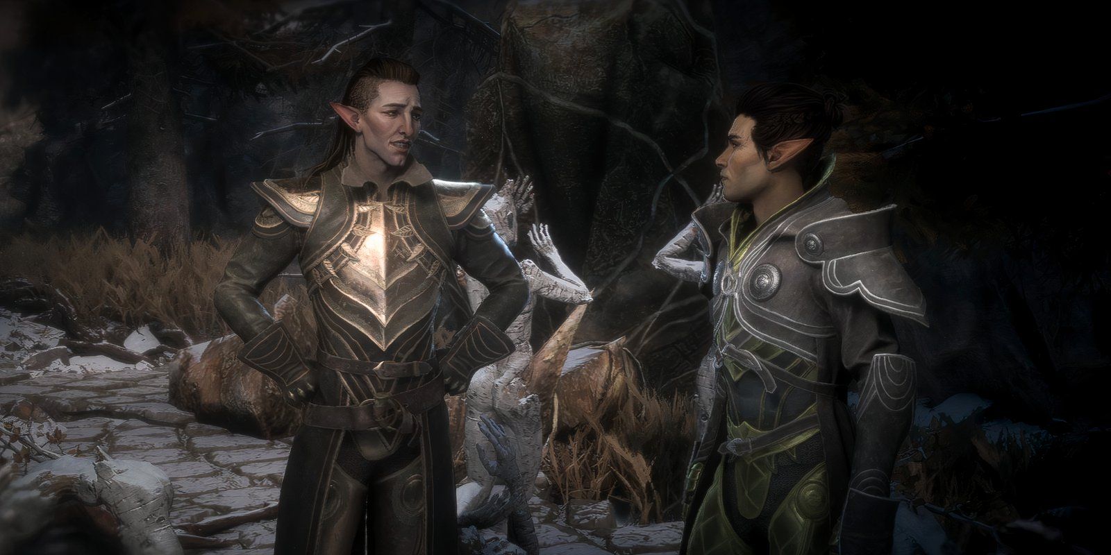 Solas speaks to Felassan in the Disruptor memory in Dragon Age: The Veilguard