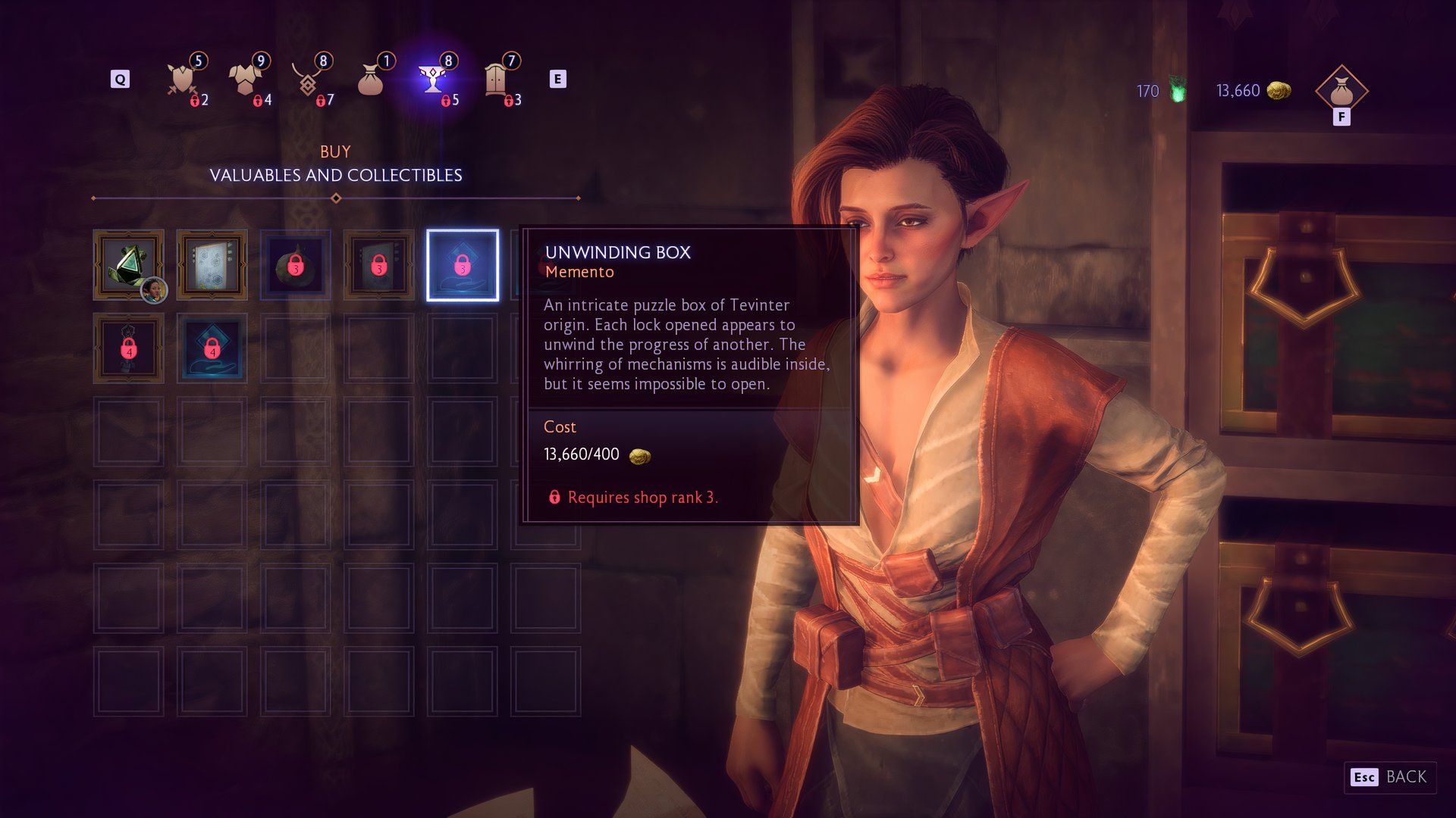 The Veil Jumpers Faction Merchant in Dragon Age: The Veilguard sells duplicate gear items and Mementos