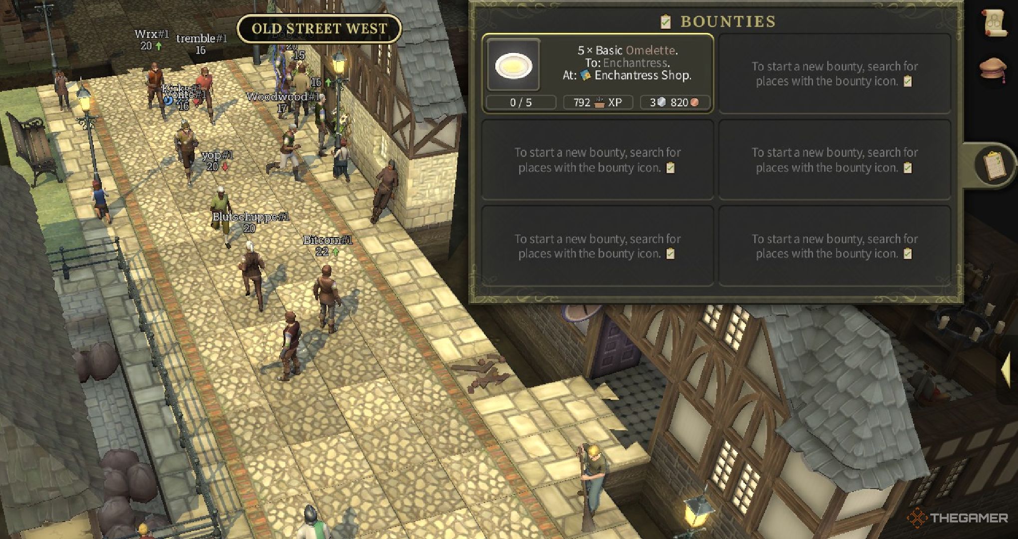 A player in Brighter Shores looking at a bounty.